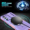 For Samsung Galaxy S21 FE 5G Case PC+TPU Magnetic Phone Shell with Slide Camera Cover