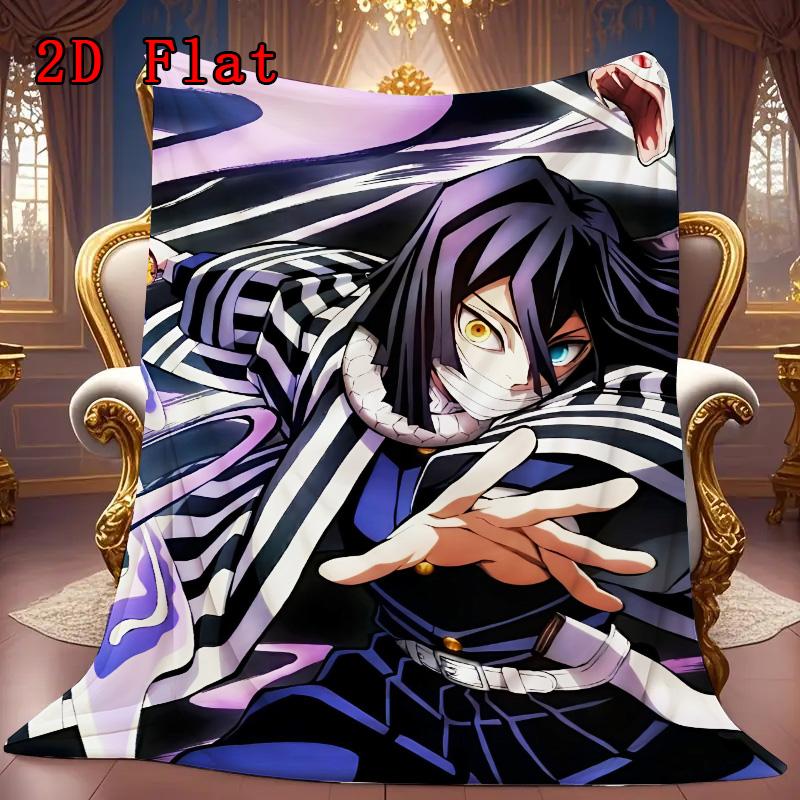 Anime Snake Demon Slayer 2D Flat Pattern Flannel Blanket High quality All Seasons Warmth and Comfort Perfect for Christmas Gifts.MMT0918184