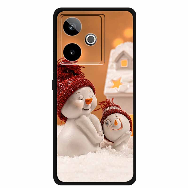 Christmas Cover For Realme GT7 GT 7 7T Case Black Silicone Cases for Realme GT 7T Cartoon Santa Claus Christmas Tree Back Cover