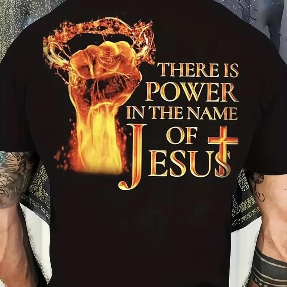 Men Tee Shirt Jesus Christ Back Printing T-Shirt Fashion Graphic Tops Gift for Jesus Streetwear Oversized Y2k Clothing