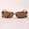 1pc Women Elegant Rectangular Leopard Frame Sunglasses For Outdoor Vacation Outfits Musical Festival Accessories