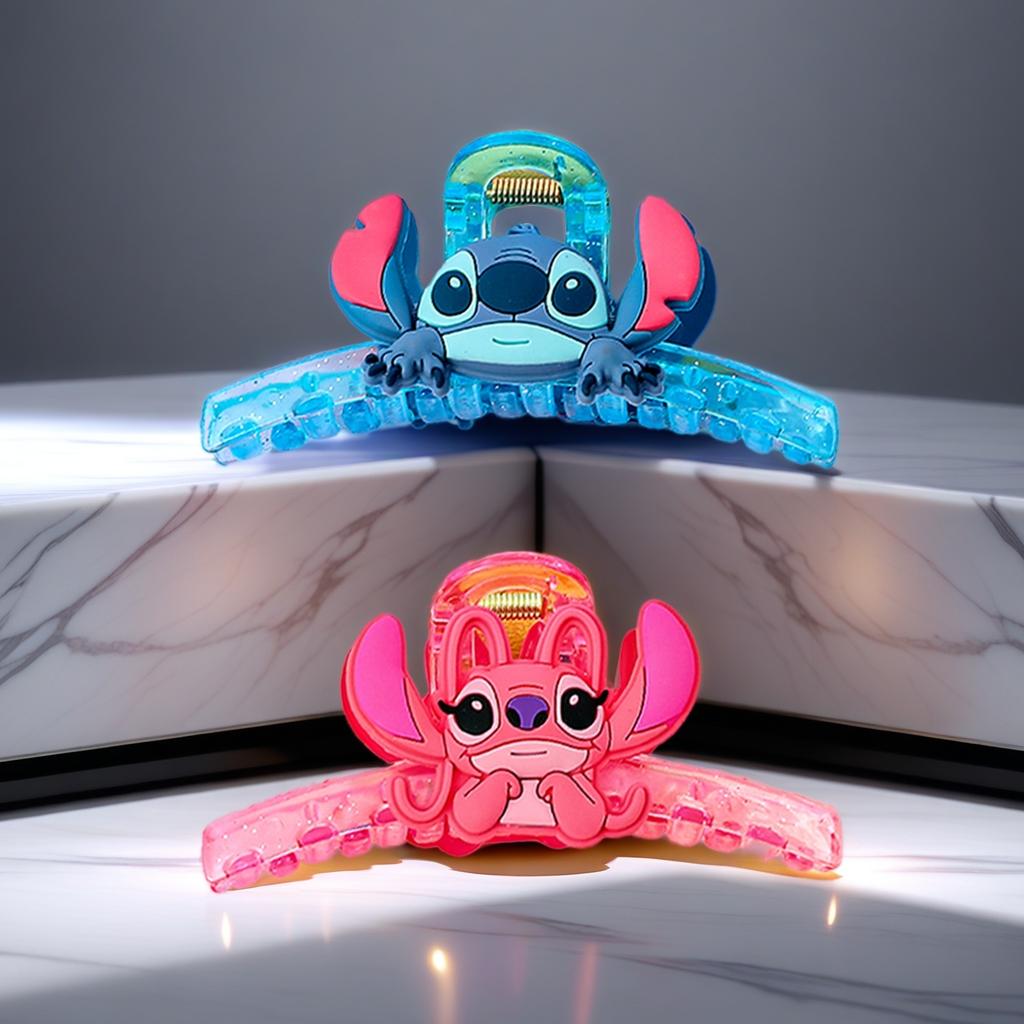 1pc/2pcs Disney Sticker Hair Claw Clips Bright Colored Simple Cute Hair Accessories for Decoration And Hair Ties Grip Strongly