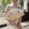 Classical Dance Fan Lotus Design Chinese Style Fan Portable Folding Hand Fan  Summer