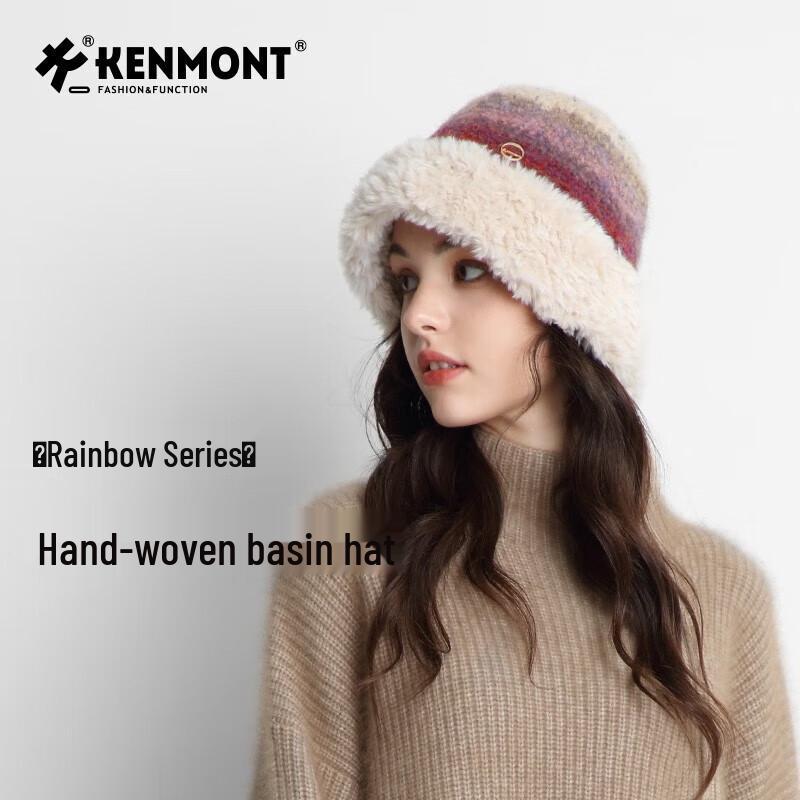 Женская вязаная шляпа-ведро Kenmont с ушками 56-58cm