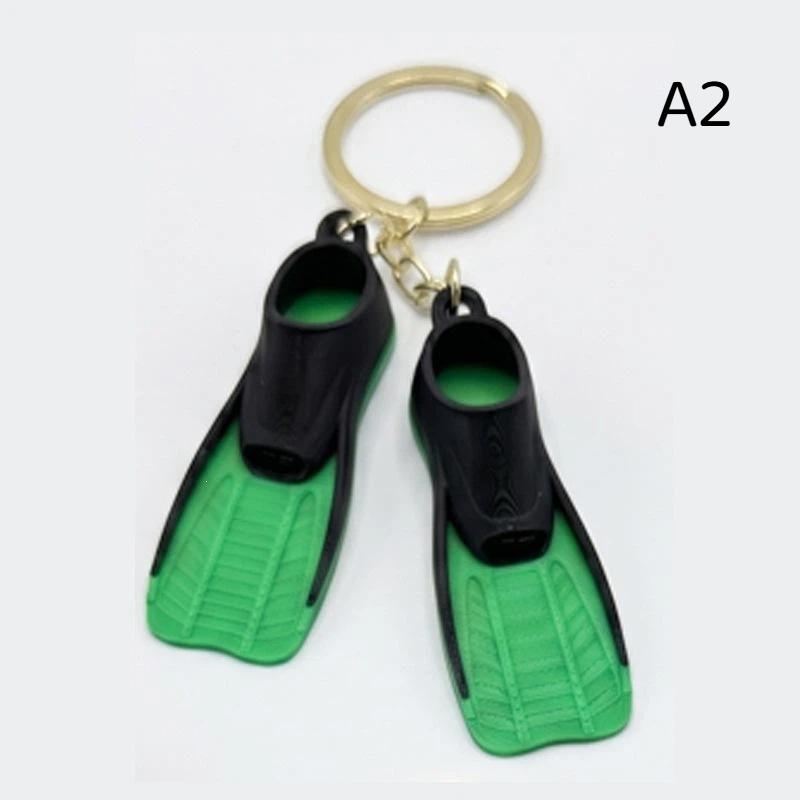 1Pcs 3D Printed Mini Diving Fin Key Chain Flipper Keyring Diver Diving Gift Novelty Summer Beach Swimming Pendant For Bags