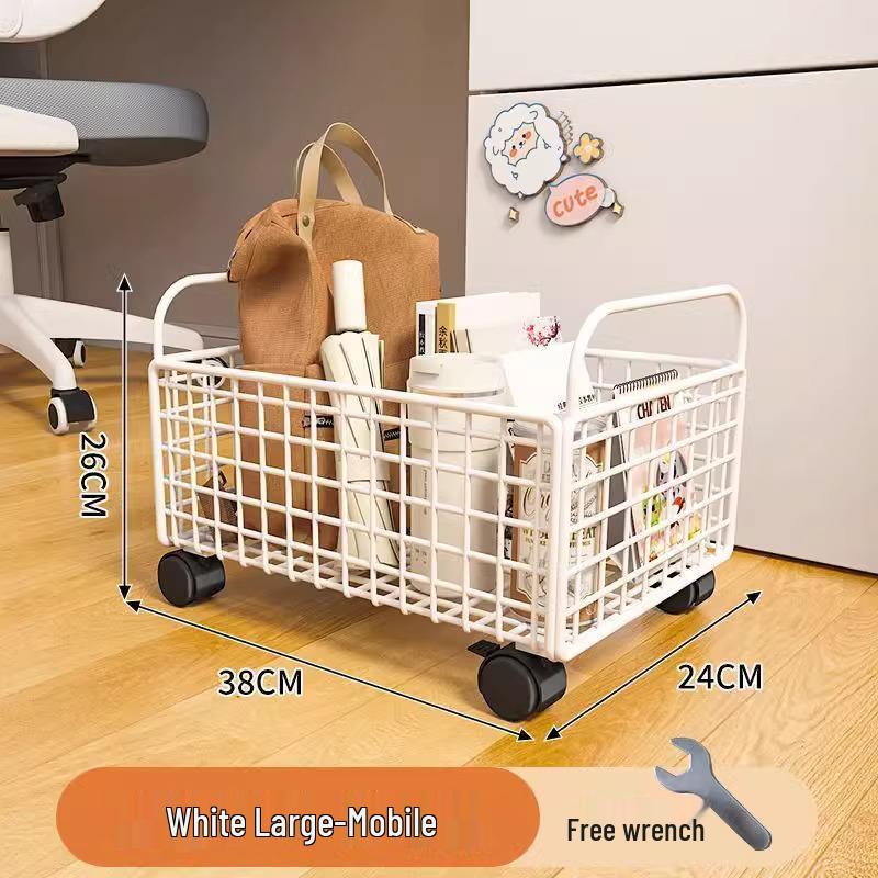 Compact Storage Cart with Casters for Bags, Backpacks, Books, and More