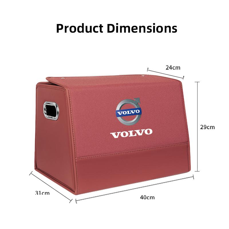 Tire Valve Cap Car Car Trunk Organizer Leather Box Multiuse Tools Large Capacity Storage Bag Folding For Volvo V60 XC60 S60 V50