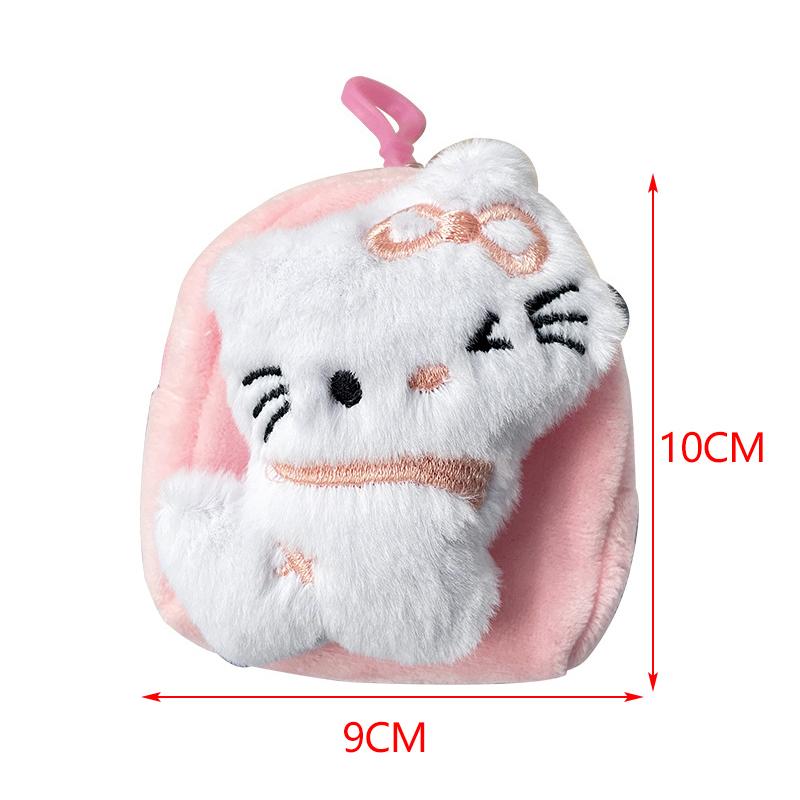 Cute Anime Cartoon Kt Cat Earphone Bag Creative  Schoolbag Decoration Portable Kawaii Mini Coin Purse Birthday Gifts