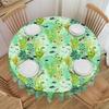 Round Coral Tropical Fish Butterflyfish Blue Damselfish Tablecloth Oil-Proof Table Cover 70 Inch Marine Life Algae Table Cloth