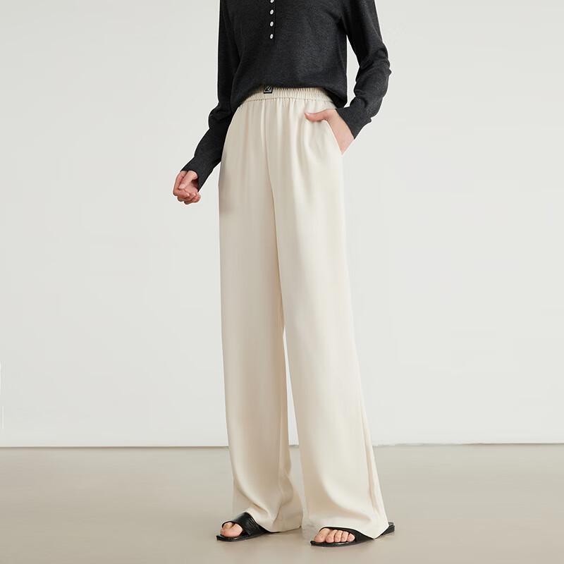 Women's Elastic Waist Wide-Leg Casual Trousers