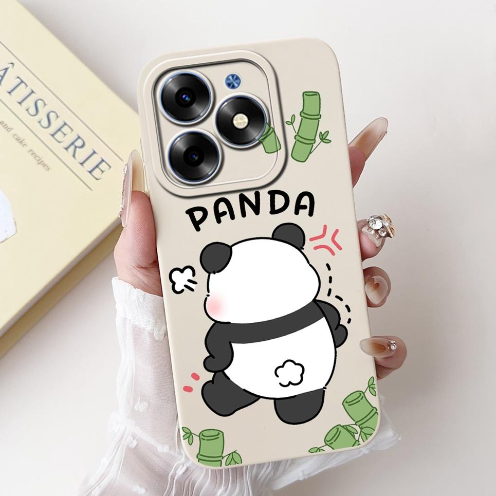 For Cover Tecno Spark Go 2024 Lovely Panda Funny Animals Meme Funda Etui For Tecno SparkGo 2024 Soft Liquid Silicone BG6 Cases