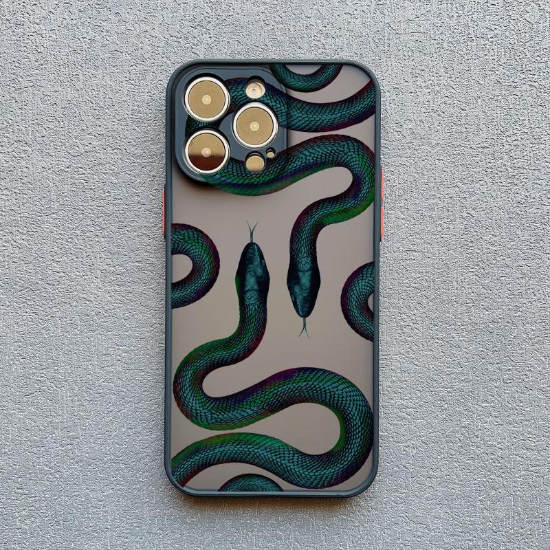 Luxurious Black Gold Snake Phone Case for IPhone 17 16 Plus 15 14 13 12 11 Pro Max Mini X XR Unique Dragon Shockproof Back Cover