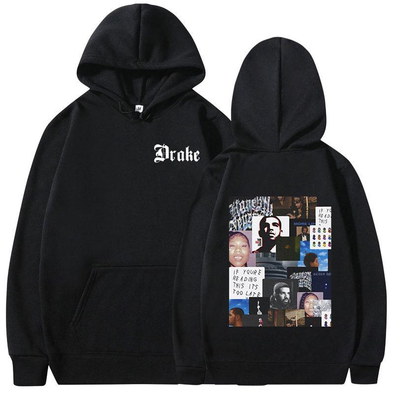 Rapper Drake Music Album Cover Graphic Hoodies Men's Fashion Hip Hop Vintage Sweatshirts Autumn/Winter Fleece Warm Pullovers Y2k