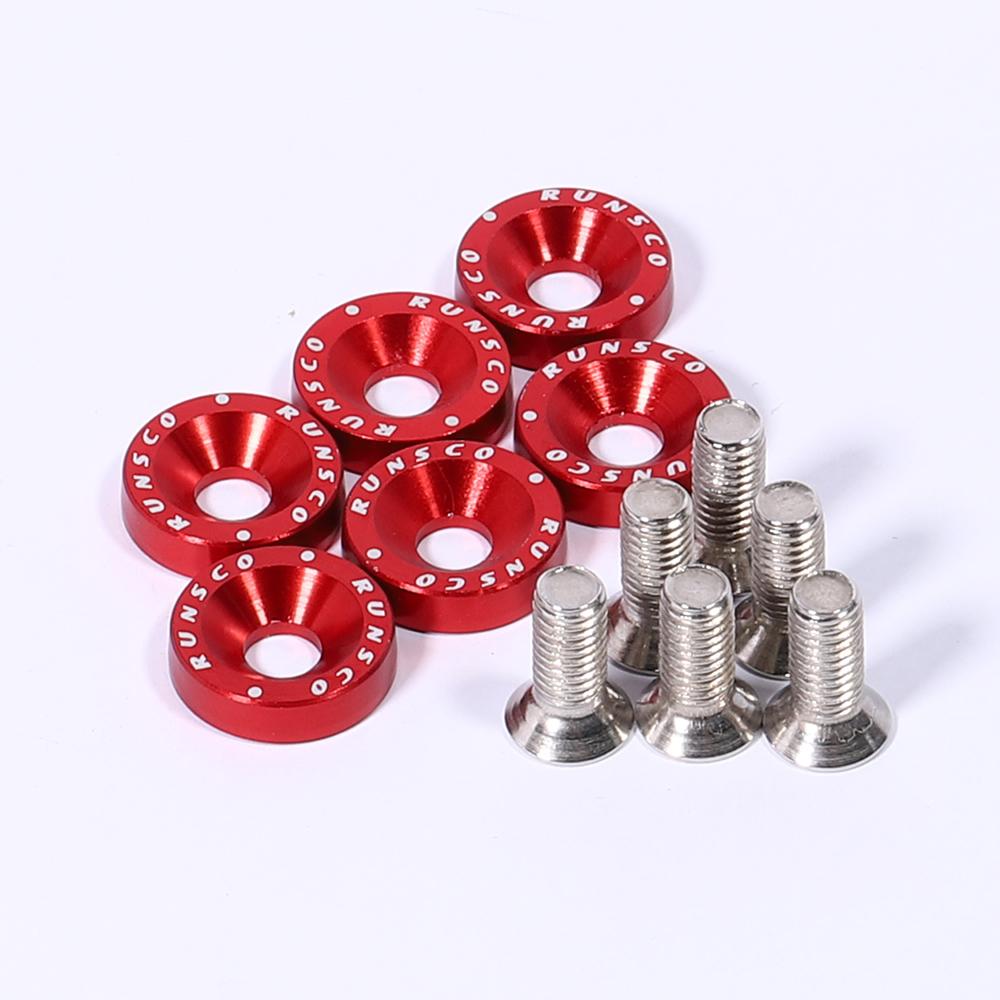Aluminum M8 Fender Washers and Bolt Engine Washer Bolts for Honda Nissan Bmw Tuning Car Universal 6Pcs/Pack