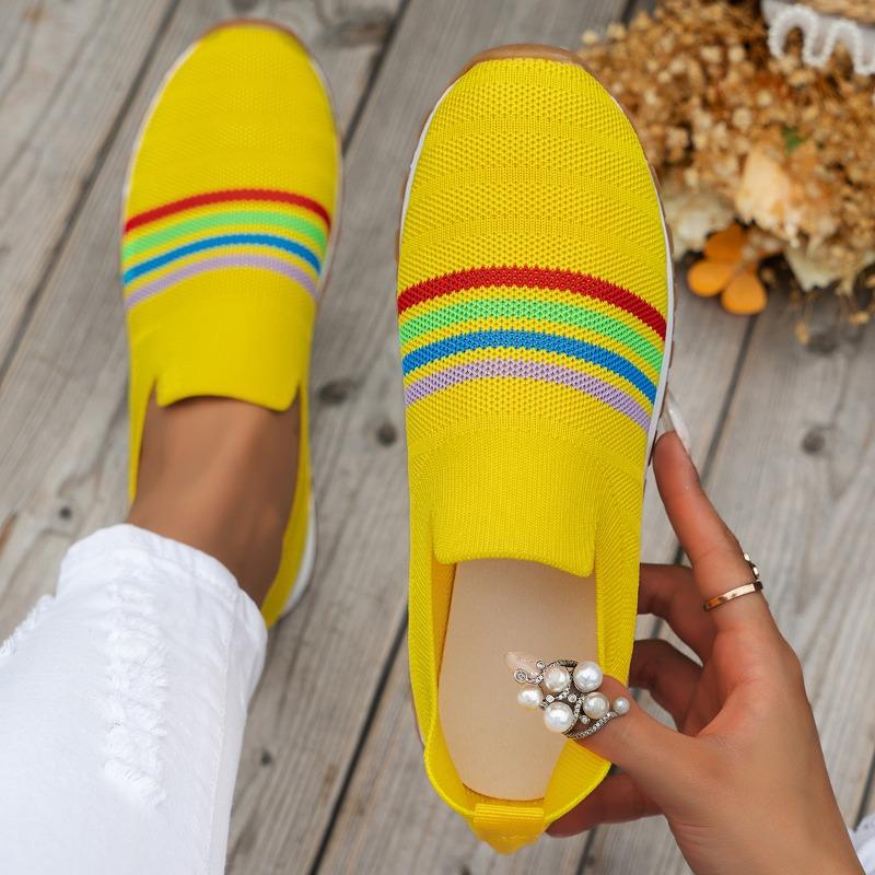 Large-size Fly-woven Single Shoes, Casual Flat-soled Sports Shoes, Comfortable and Lightweight, Foreign Trade Lazy One-pedal Single Shoes