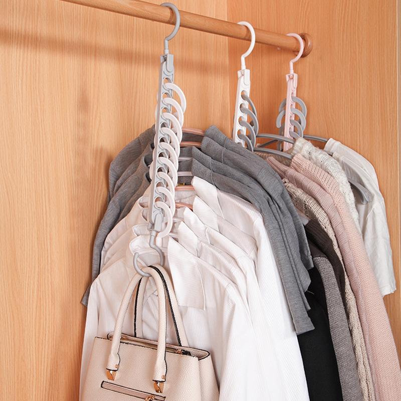 9 Hole Magic Hanger Creative Multi-functional Hanger Household Internet Popular Magic Storage Artifact Non-slip Drying Rack
