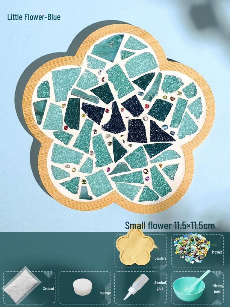 DIY Large Mosaic Coaster Kit: Creative Glass Sticker Pack for Adults & Kids