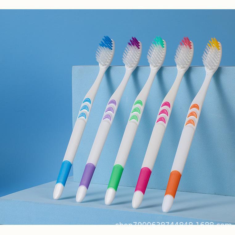Little Moon Bamboo Charcoal Toothbrush Set - 5 White Brushes, 10 Pack, Soft Bristles, Adult Size