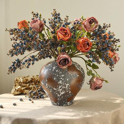 Chinese Zen Style Dried Pomegranate Simulation Flower New Chinese High-end Retro Decoration Fake Flower Photography Prop Artificial Flower
