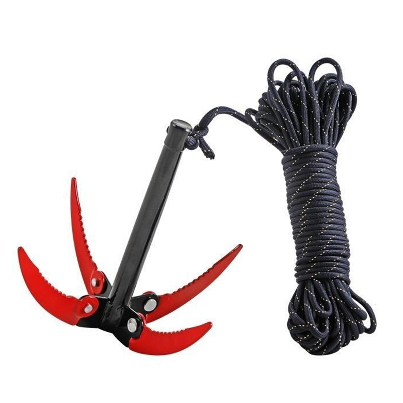 

Folding Weed Razor Weed Root Remover Tool Weed Puller 4 Claw Anchor Sickle Water Grass Plant Cutter Weed Tool with Rope 1