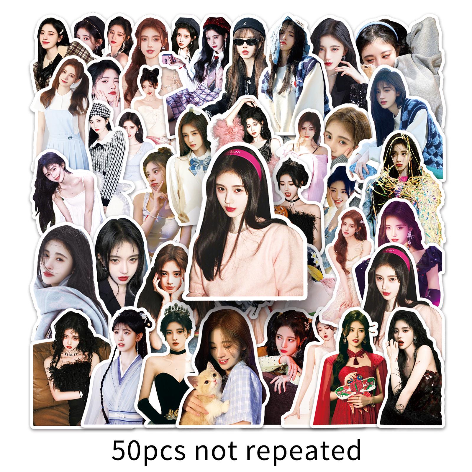 

50 Ju Jingyi Stickers: Popular Idol Star for Water Bottles, Stationery, Planners, and Card Decoration Standard