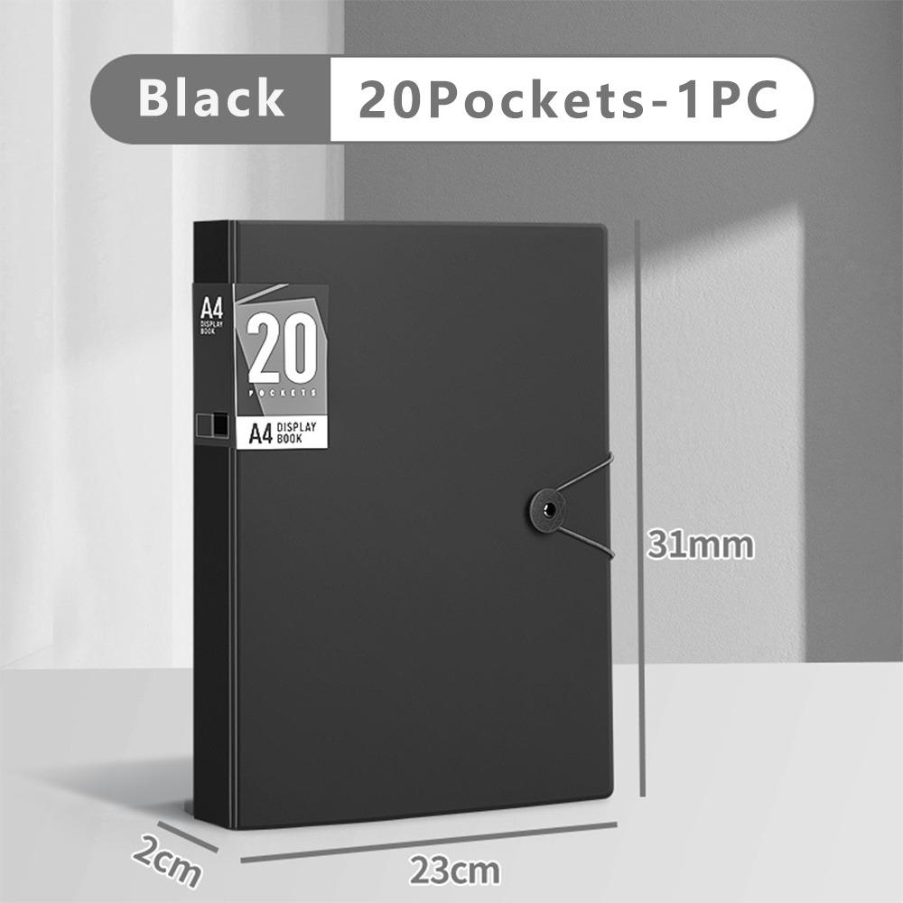 

20/30/40/60/100Pockets With Elastic Buckle Document Folder Morandi Color File Organizer Students 20Pockets