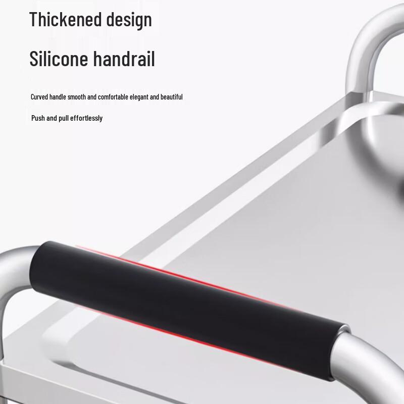 Commercial Stainless Steel 3-Tier Mobile Serving Cart