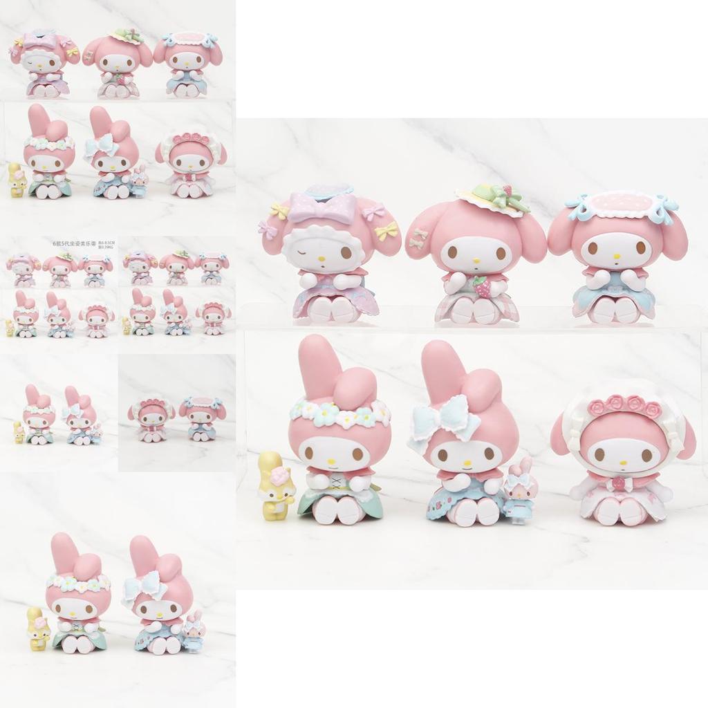 Cute My Melody Pvc Figurine Adorable Collectible Blind Box Cake Car Ornament