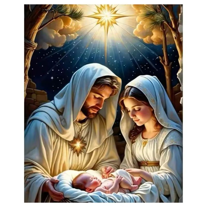 Maria und Jesus Leinwandgemälde Jungfrau Christus Luxus Wandkunst Christliche Religion Poster und Drucke Wohnzimmer Heimdeko