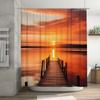 Sunset Lake View Shower Curtain Nature Scene Decor for Bathroom Waterproof and Durable Design Suitable for Wet and DrySeparation