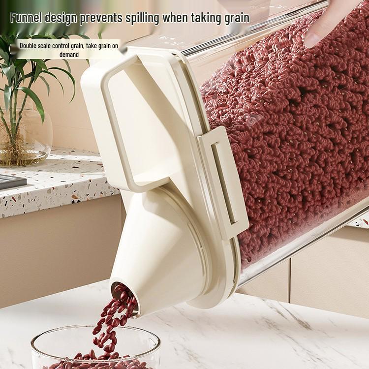 Airtight Transparent Kitchen Storage Jar for Grains, Nuts, Beans, and Flour