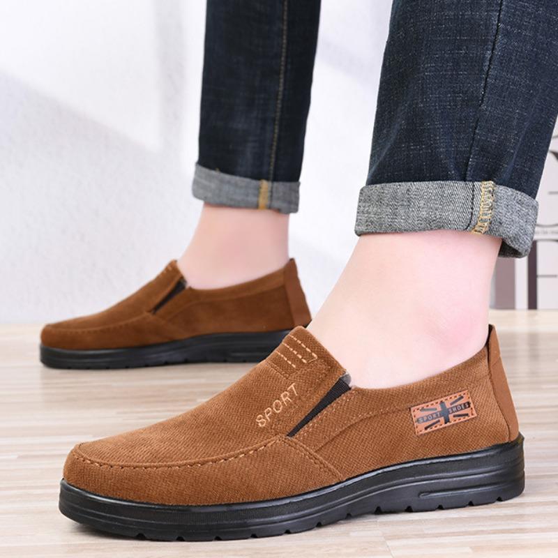 Fashion Classic Men Casual Canvas Shoes Size 38-48 Spring Men Breathable Sneakers Flats Shoe Driving Shoes Business Leather Shoe Zapatos
