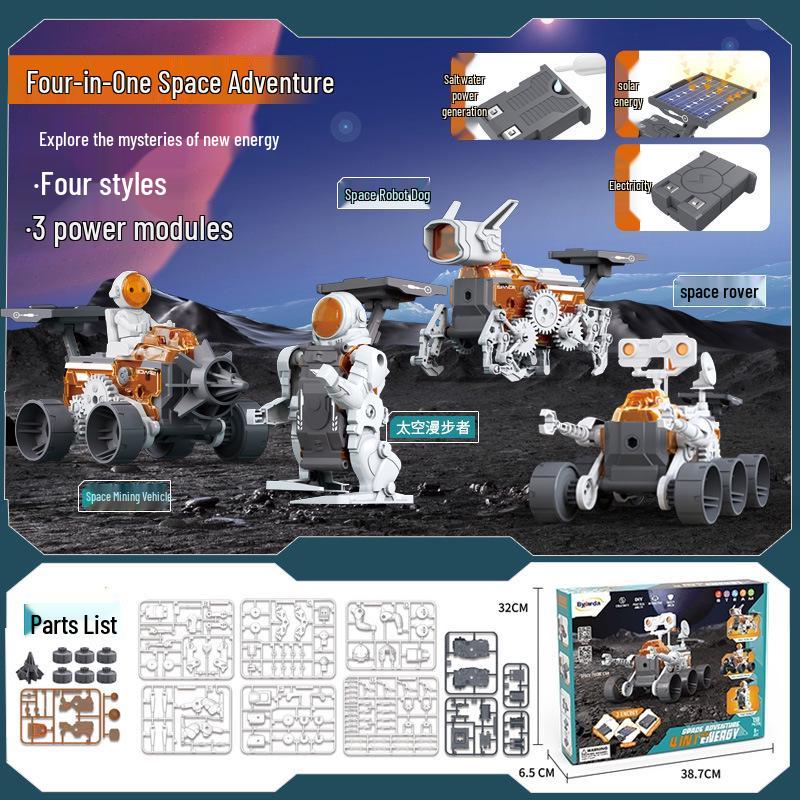 Solar-Powered Mechanical Dog & Cow Educational Toy Kit for Boys Ages 8-9