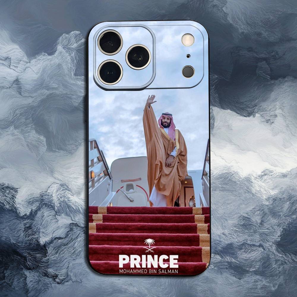 

King S-Salman of Arabia Case For iPhone 15,16,12,14,17,13,11,Plus,Pro Max,8,7,XR,SE,XS,X,Mini,Soft Silicone Black iPhone14
