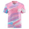 Anmurye Men's Table Tennis Uniform, Short Sleeve T-Shirt with Abstract Geometric Print, Sports and Game Shirt, Badminton Wear, Strength Training, Ligh