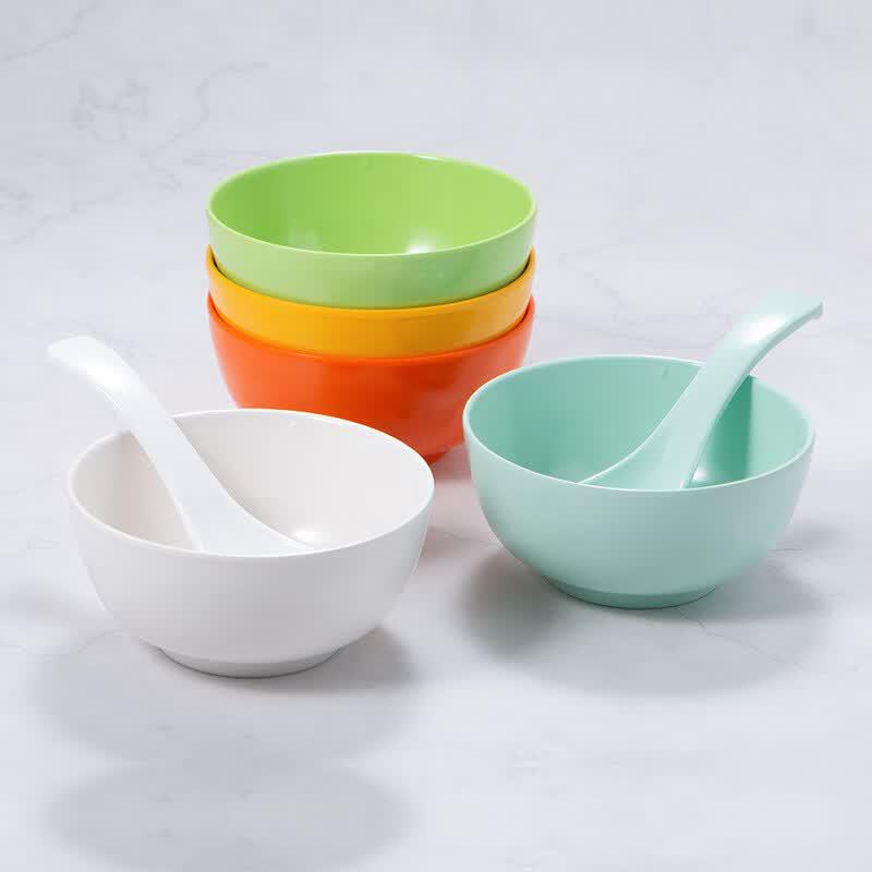 ZISIZ Cartoon Style Melamine Rice and Soup Bowls