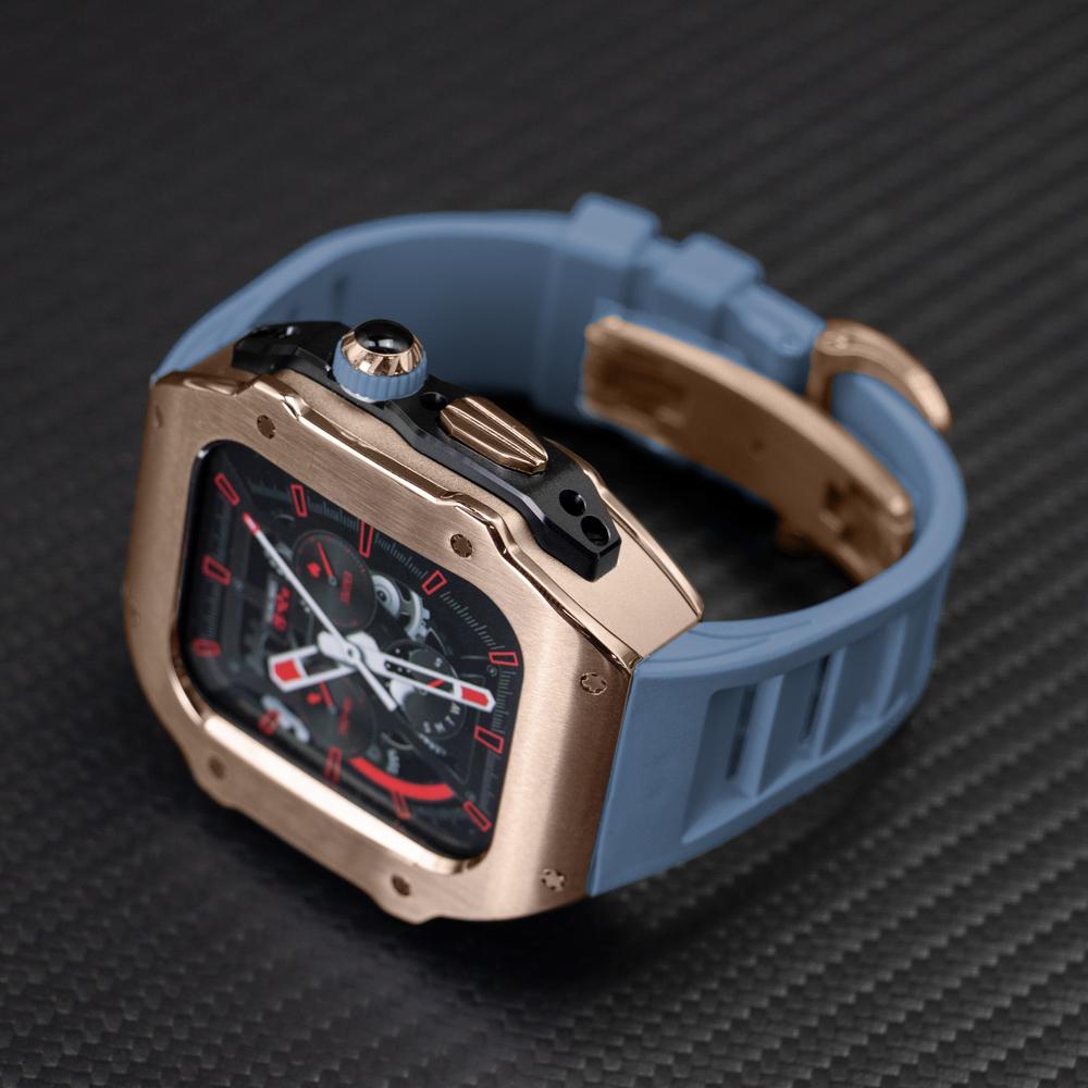 Stainless Steel Modification Kit For Apple Watch 8 Ultra 49mm 7 6 5 4 SE 44MM 45MM Case Sport ONLY Band iWatch Rubber Refit Mod