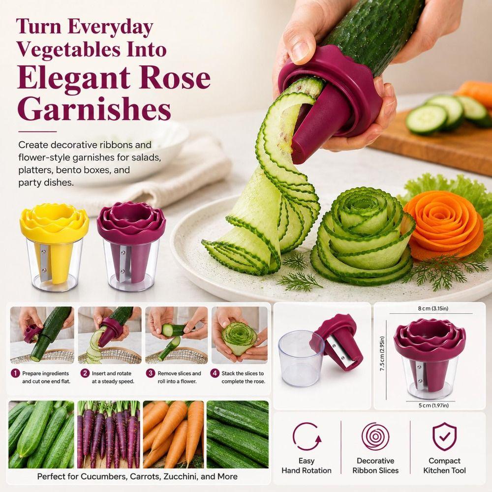 Upgraded Design Rose Flower Carving Tool Manual Operation Fruit Slicer  Vegetable Garnish
