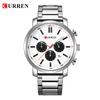 CURREN Ceas de bărbați nou Ceas cu quartz casual Ceas cu bandă de oțel pentru afaceri cu trei ochi Ceas simplu