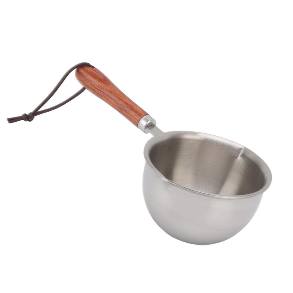 Mini Butter Warmer Pan Stainless Steel Quick Oil Warmer Pot Deepen Bottom Small Milk Pot L 200x57x53mm 7.9x2.2x2.1in