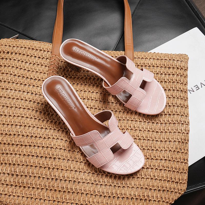 Dicke Sommer-Hausschuhe für Damen – 2025 Mode, Sandalen mit 5 cm hohem Absatz