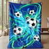 Soccer Ball Swirl Energy Theme blanket Lightweight Warm Flannel Blanket Decorative Throw Blanket for Home Decoration