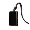 Natural Obsidian Wushi Pai Necklace with Donghai Crystal Pendant - Unisex Jade Pendant