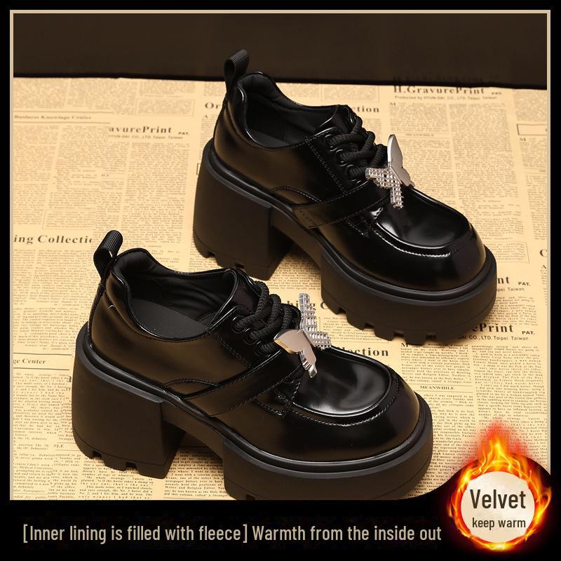 SJN939-7 Damskor med tjock sula och plattform - Höst 2024 Trendiga höjdökande skor med mjuk sula