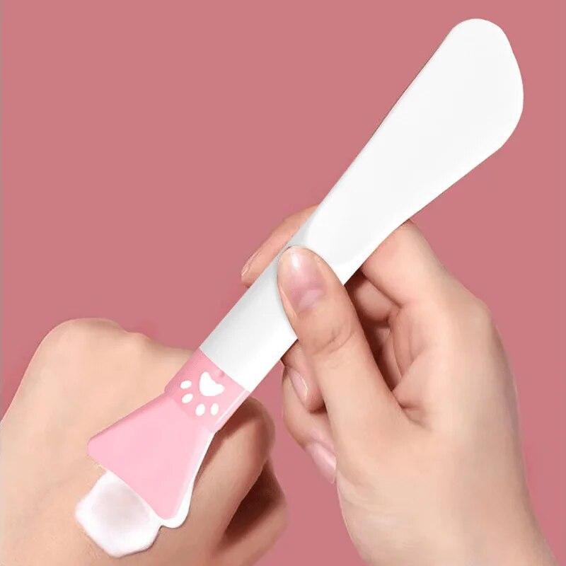 

Силиконовая маска для лица «кошачья лапа», кисть с мягкой головкой и скребком, встроенная кисть двойного назначения для грязевой пленки, инструмент для регулировки пленки «сделай сам», косметический инструмент