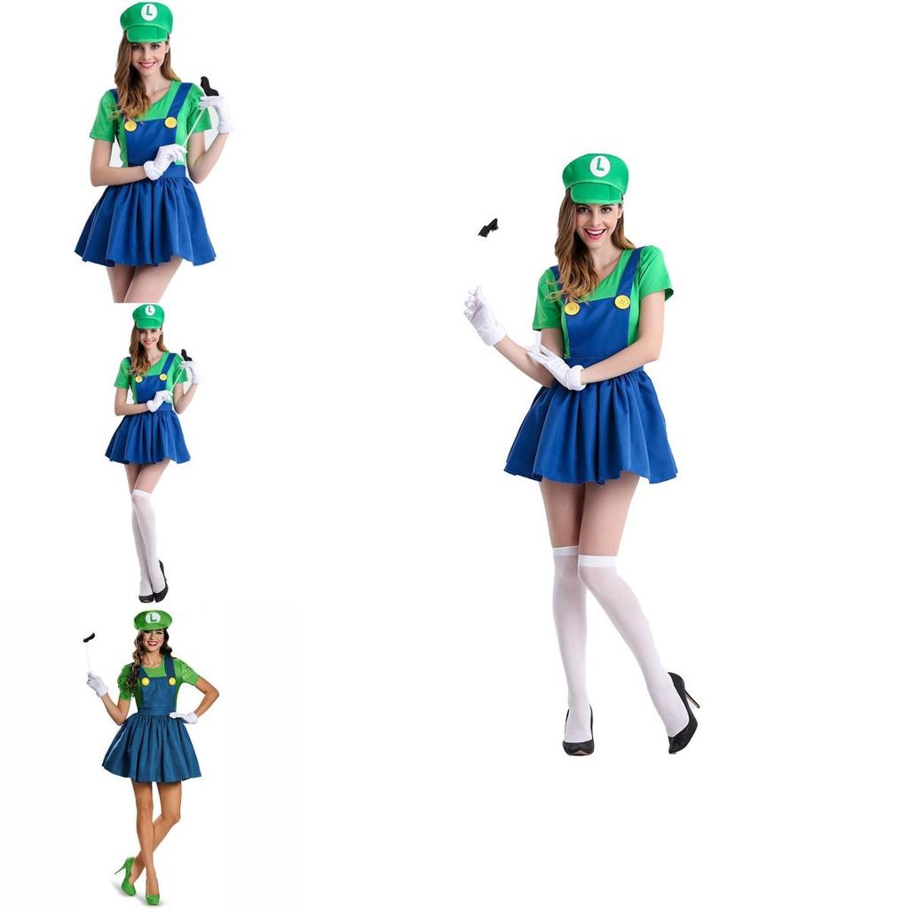 Elegant Luigi Workmen Skirt Version Costume For Women With Perfect Stitches