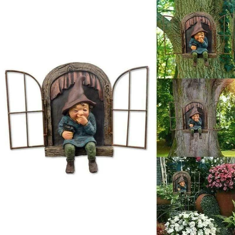 Frekk Hagenisse Statue Alv Ut The Door Tree Hugger Home Yard Dekor