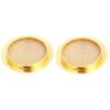 2PCS Resonator Guitar Sound Hole Cover Inserts Screen Metal for   Parts(Gold)