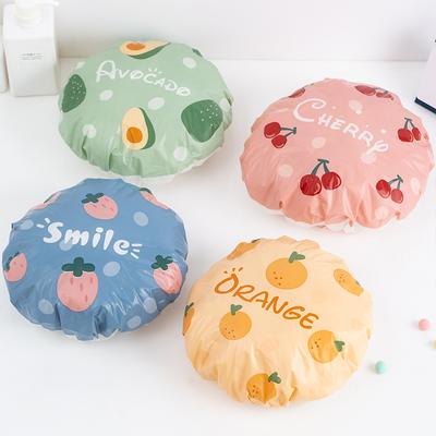 1Pc Nette Obst Dusche Kappe Wasserdicht Verdickt Bad Hut Wiederverwendbare Elastische Kopf Haar Abdeckung Für Frauen Home Living Supplies