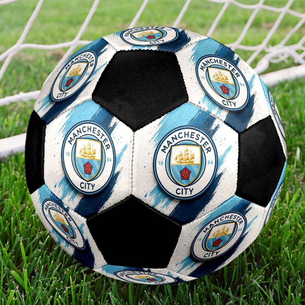 Manchester City Soccer Ball Colorful All Ages Machine Stitched PVC Competition Ready Durable High-Bounce.SIZE5